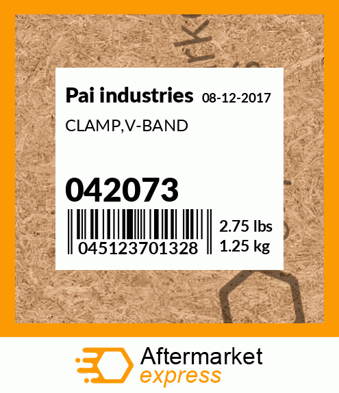 Spare part 042073 + CLAMP,V-BAND