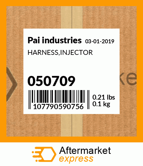 Spare part 050709 + HARNESS,INJECTOR