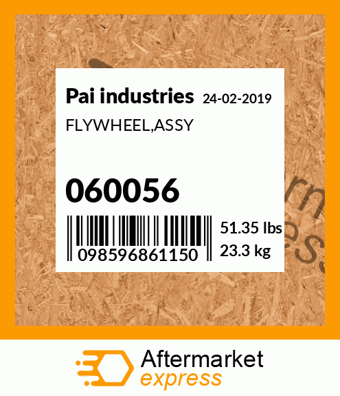 Spare part 060056 + FLYWHEEL,ASSY