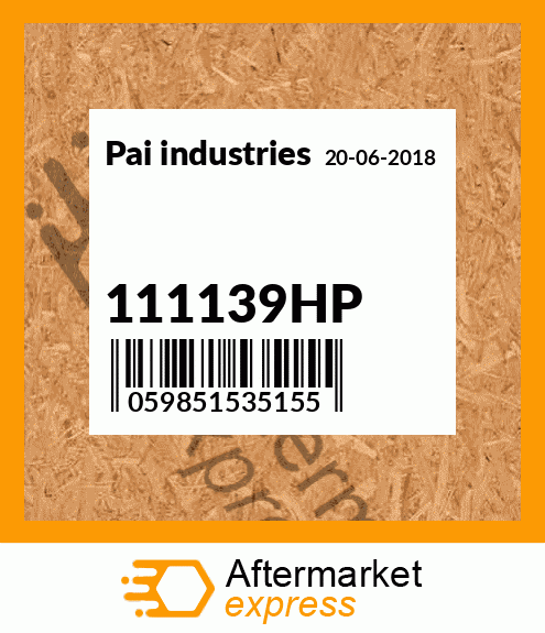 Spare part 111139HP + 111139HP