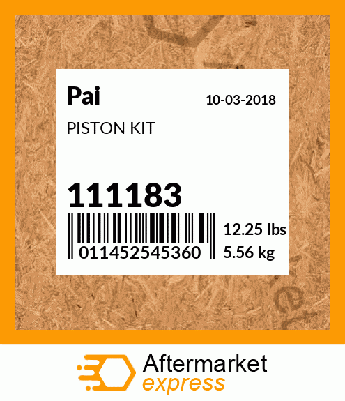 Spare part 111183 + PISTON KIT