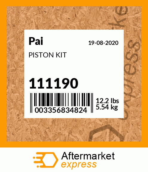 Spare part 111190 + PISTON KIT