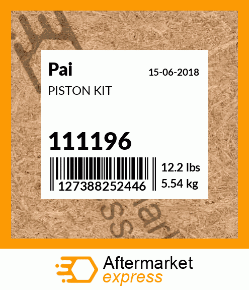 Spare part 111196 + PISTON KIT