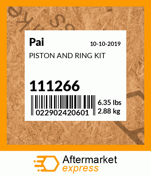 Spare part 111266 + PISTON AND RING KIT