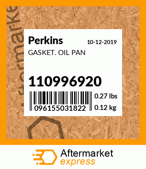 Spare part 110996920 + GASKET. OIL PAN