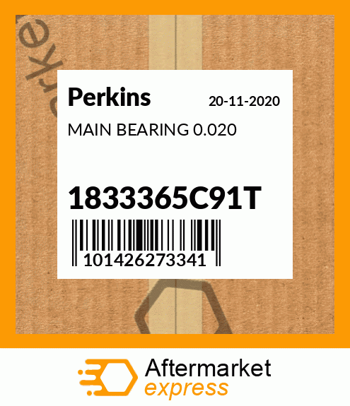 Spare part 1833365C91T + MAIN BEARING 0.020