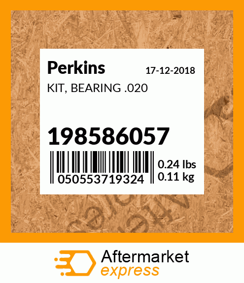 Spare part 198586057 + KIT, BEARING .020