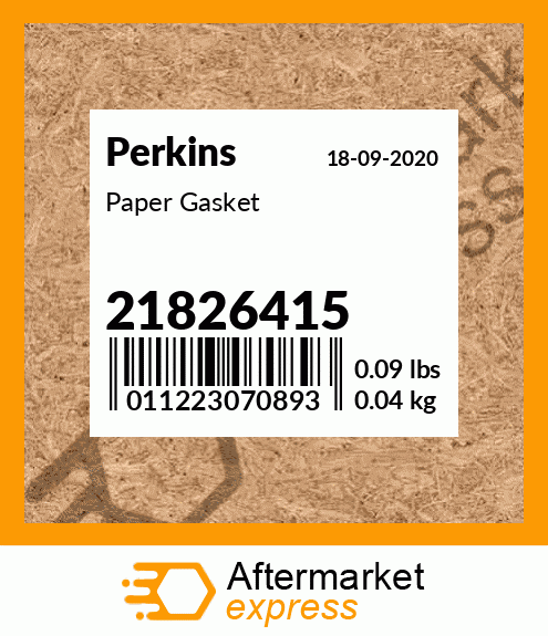 Spare part 21826415 + Paper Gasket