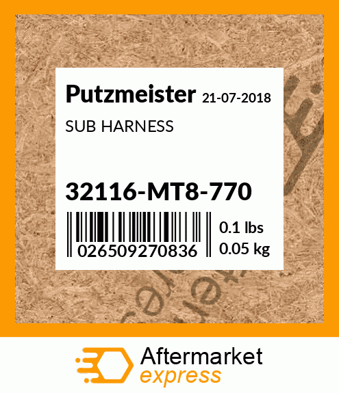 Spare part 32116-MT8-770 + SUB HARNESS