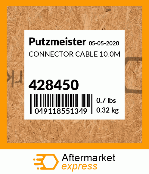 Spare part 428450 + CONNECTOR CABLE 10.0M