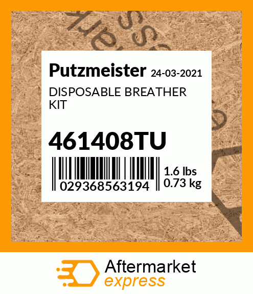 Spare part 461408TU + DISPOSABLE BREATHER KIT