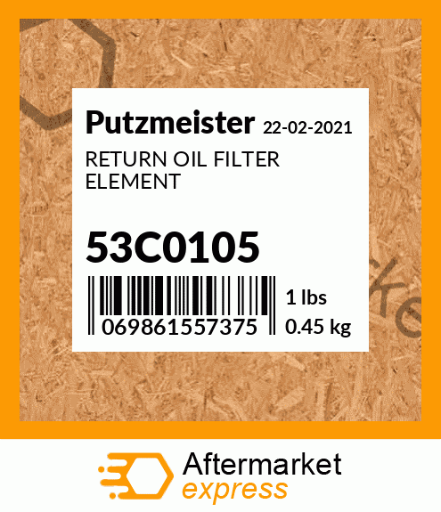 Spare part 53C0105 + RETURN OIL FILTER ELEMENT