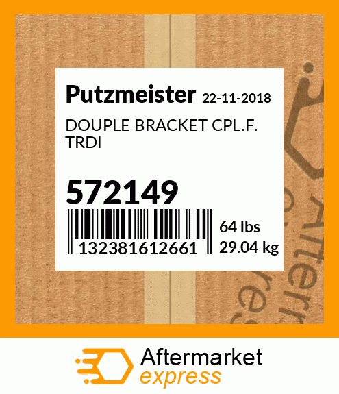 Spare part 572149 + DOUPLE BRACKET CPL.F. TRDI