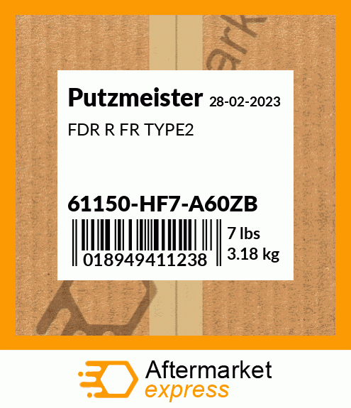 Spare part 61150-HF7-A60ZB + FDR R FR TYPE2