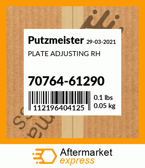 Spare part 70764-61290 + PLATE ADJUSTING RH