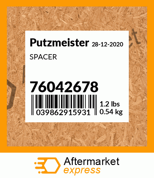 Spare part 76042678 + SPACER