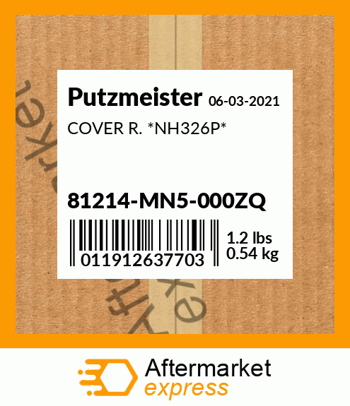 Spare part 81214-MN5-000ZQ + COVER R. *NH326P*