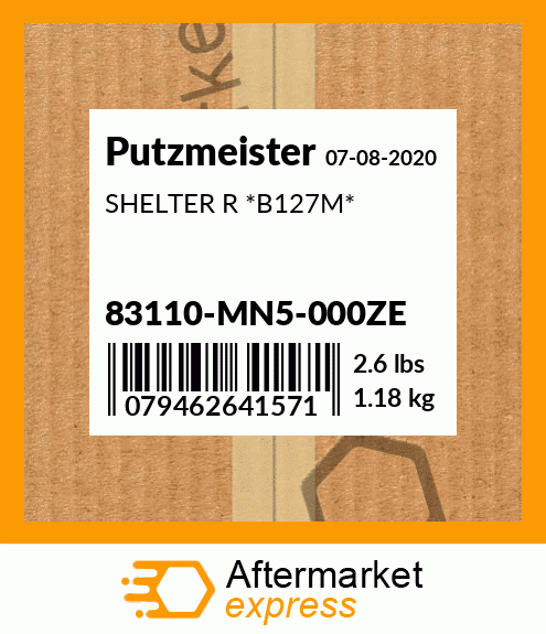 Spare part 83110-MN5-000ZE + SHELTER R *B127M*