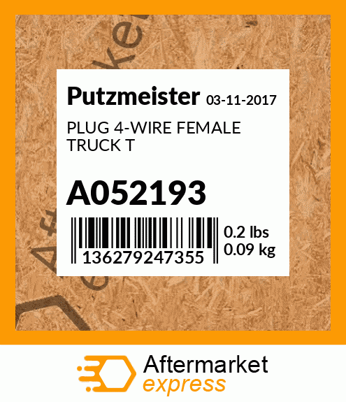 Spare part A052193 + PLUG 4-WIRE FEMALE TRUCK T