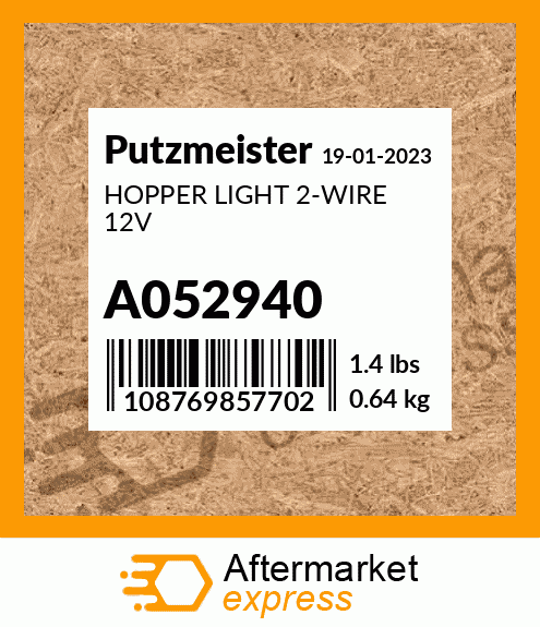 Spare part A052940 + HOPPER LIGHT 2-WIRE 12V