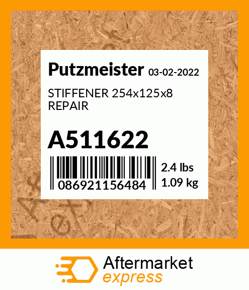 Spare part A511622 + STIFFENER 254x125x8 REPAIR