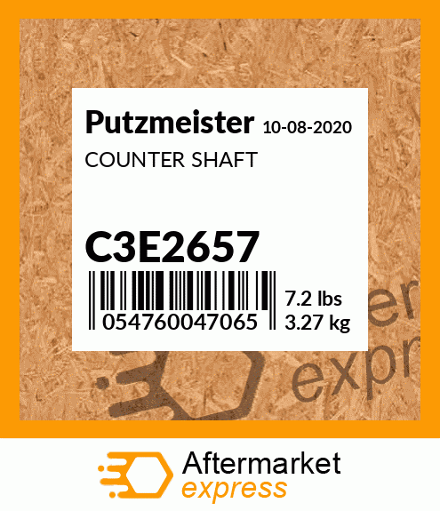 Spare part C3E2657 + COUNTER SHAFT