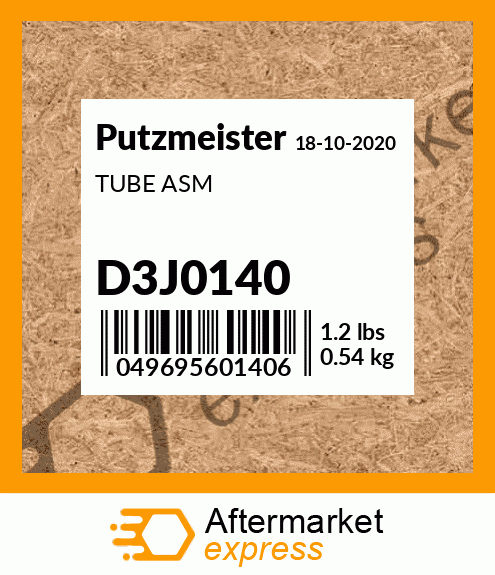 Spare part D3J0140 + TUBE ASM