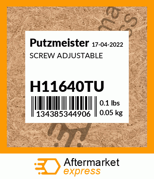 Spare part H11640TU + SCREW ADJUSTABLE