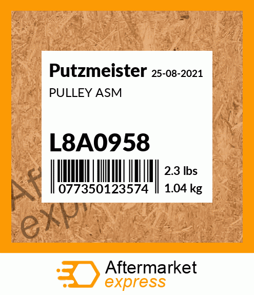 Spare part L8A0958 + PULLEY ASM