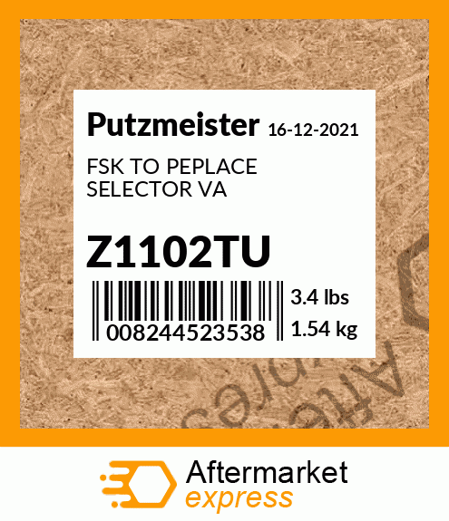 Spare part Z1102TU + FSK TO PEPLACE SELECTOR VA