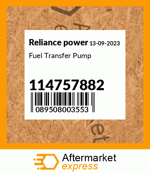 Spare part 114757882 + Fuel Transfer Pump