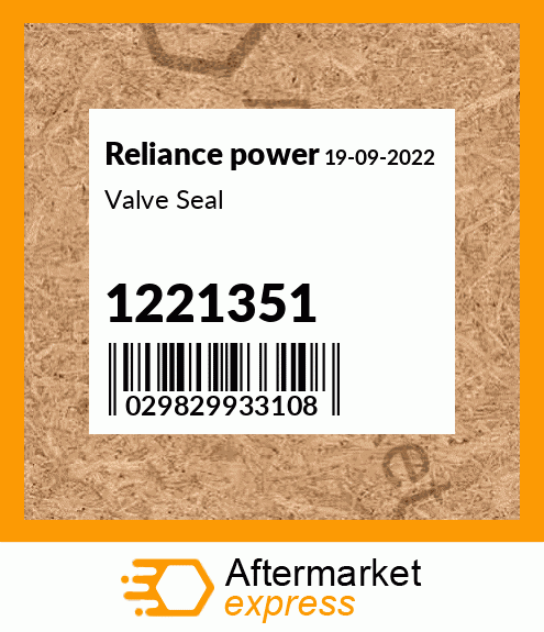 Spare part 1221351 + Valve Seal