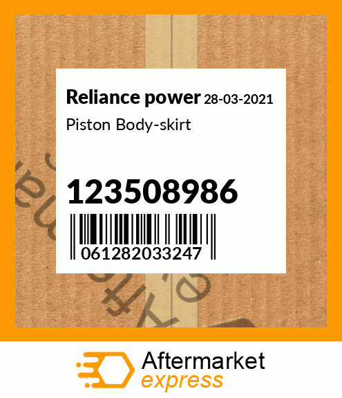 Spare part 123508986 + Piston Body-skirt