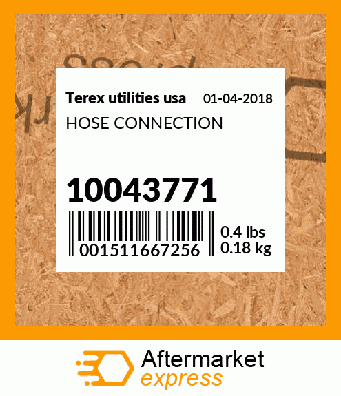 Spare part 10043771 + HOSE CONNECTION