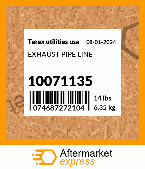 Spare part 10071135 + EXHAUST PIPE LINE