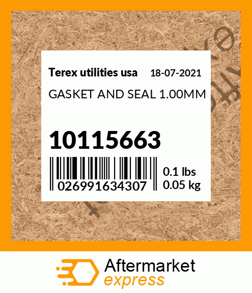 Spare part 10115663 + GASKET AND SEAL 1.00MM