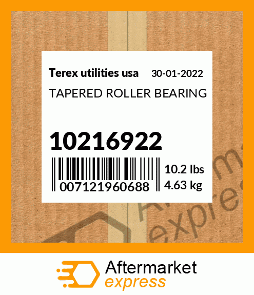 Spare part 10216922 + TAPERED ROLLER BEARING