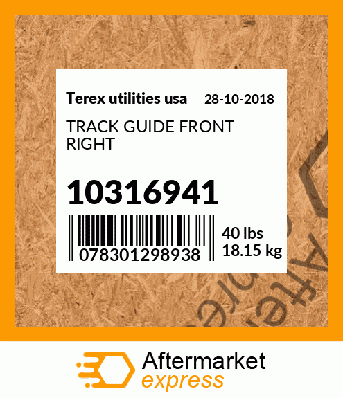 Spare part 10316941 + TRACK GUIDE FRONT RIGHT