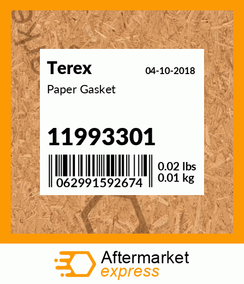 Spare part 11993301 + Paper Gasket