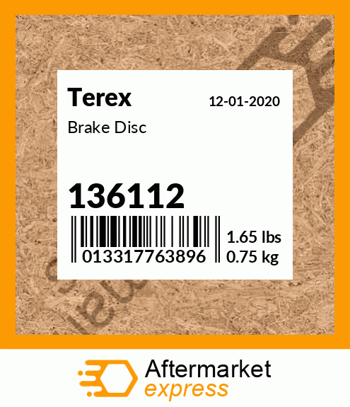 Spare part 136112 + Brake Disc