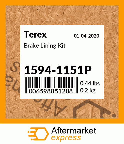 Spare part 1594-1151P + Brake Lining Kit