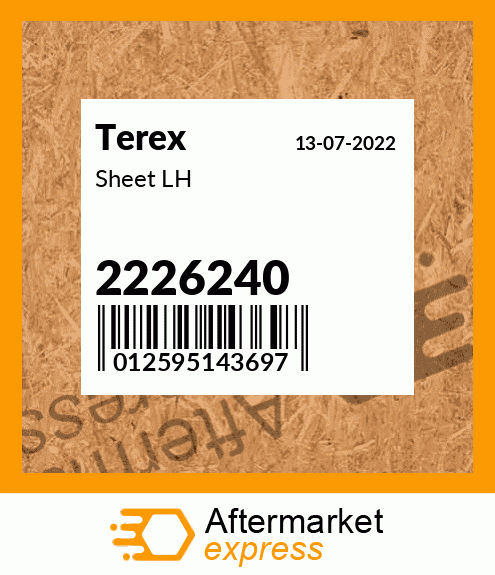 Spare part 2226240 + Sheet LH