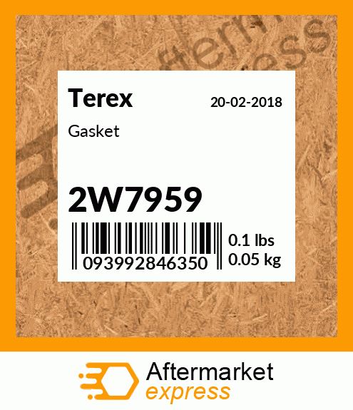 Spare part 2W7959 + Gasket