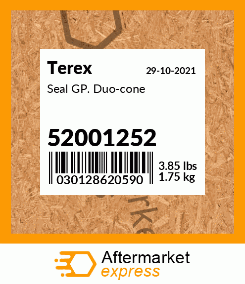 Spare part 52001252 + Seal GP. Duo-cone