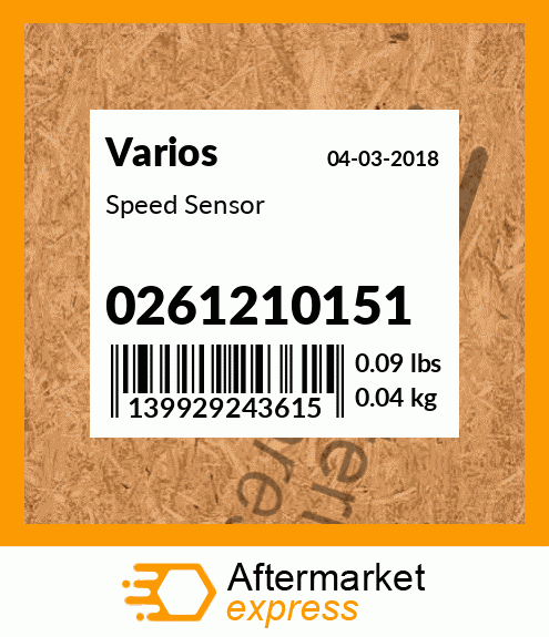 Spare part 0261210151 + Speed Sensor