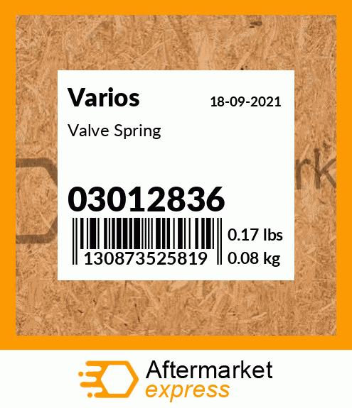 Spare part 03012836 + Valve Spring