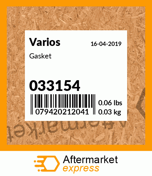 Spare part 033154 + Gasket