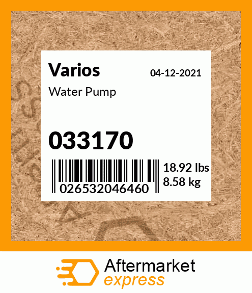 Spare part 033170 + Water Pump