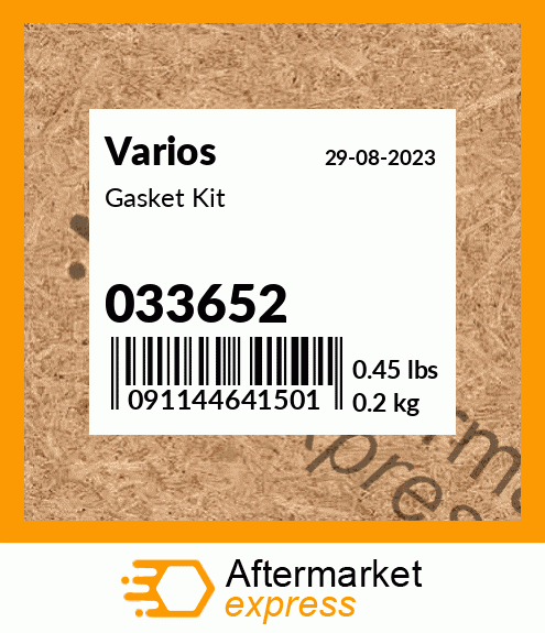 Spare part 033652 + Gasket Kit