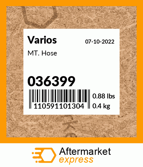 Spare part 036399 + MT. Hose